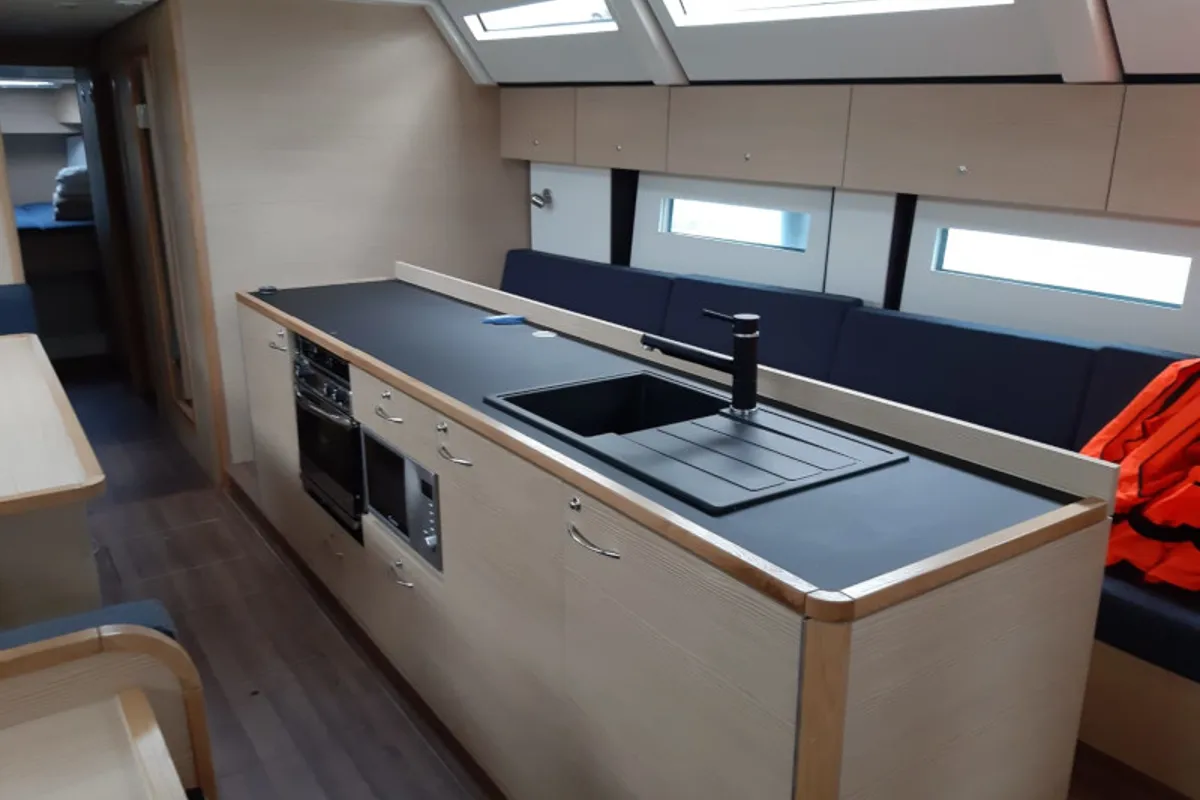 Galley of DINGAČ, a D&D Kufner 50 sailboat at Punat, Croatia