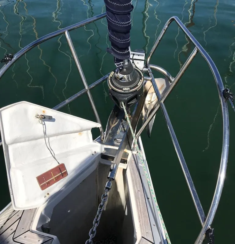Cockpit of Alboran XXVI Piñacolada, a Elan Impression 434 sailboat at es Jonquet, Spain