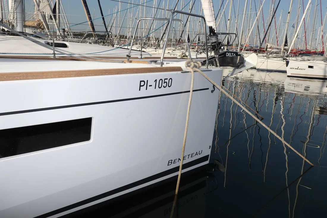 Exterior view of Dama, a Beneteau Oceanis 38.1 sailboat at Grad Biograd na Moru, Croatia