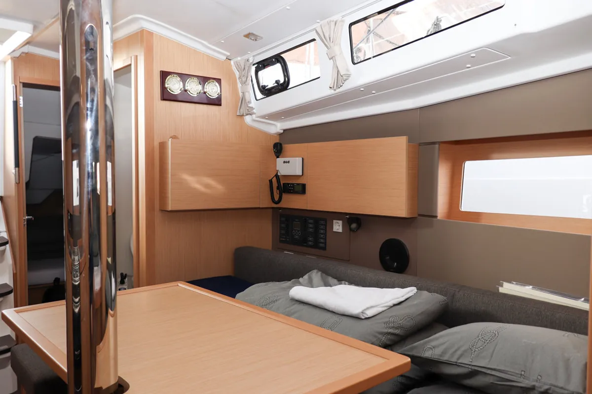 Salon of Dama, a Beneteau Oceanis 38.1 sailboat at Grad Biograd na Moru, Croatia