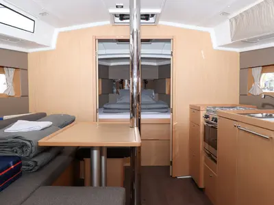 Salon of Dama, a Beneteau Oceanis 38.1 sailboat at Grad Biograd na Moru, Croatia
