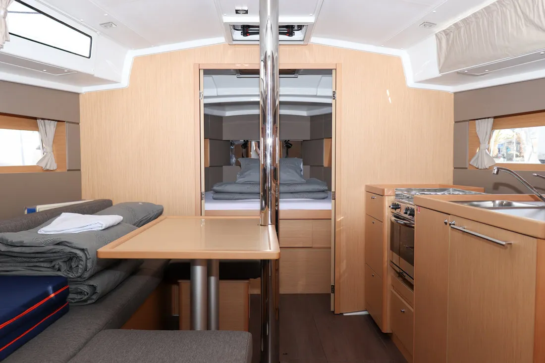 Salon of Dama, a Beneteau Oceanis 38.1 sailboat at Grad Biograd na Moru, Croatia