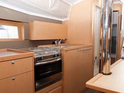 Galley of Dama, a Beneteau Oceanis 38.1 sailboat at Grad Biograd na Moru, Croatia