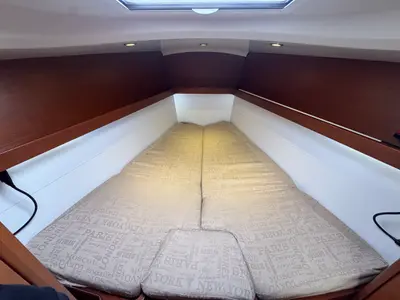 Cabin on Placebo, a Grand Soleil 39 sailboat at La Rochelle, France