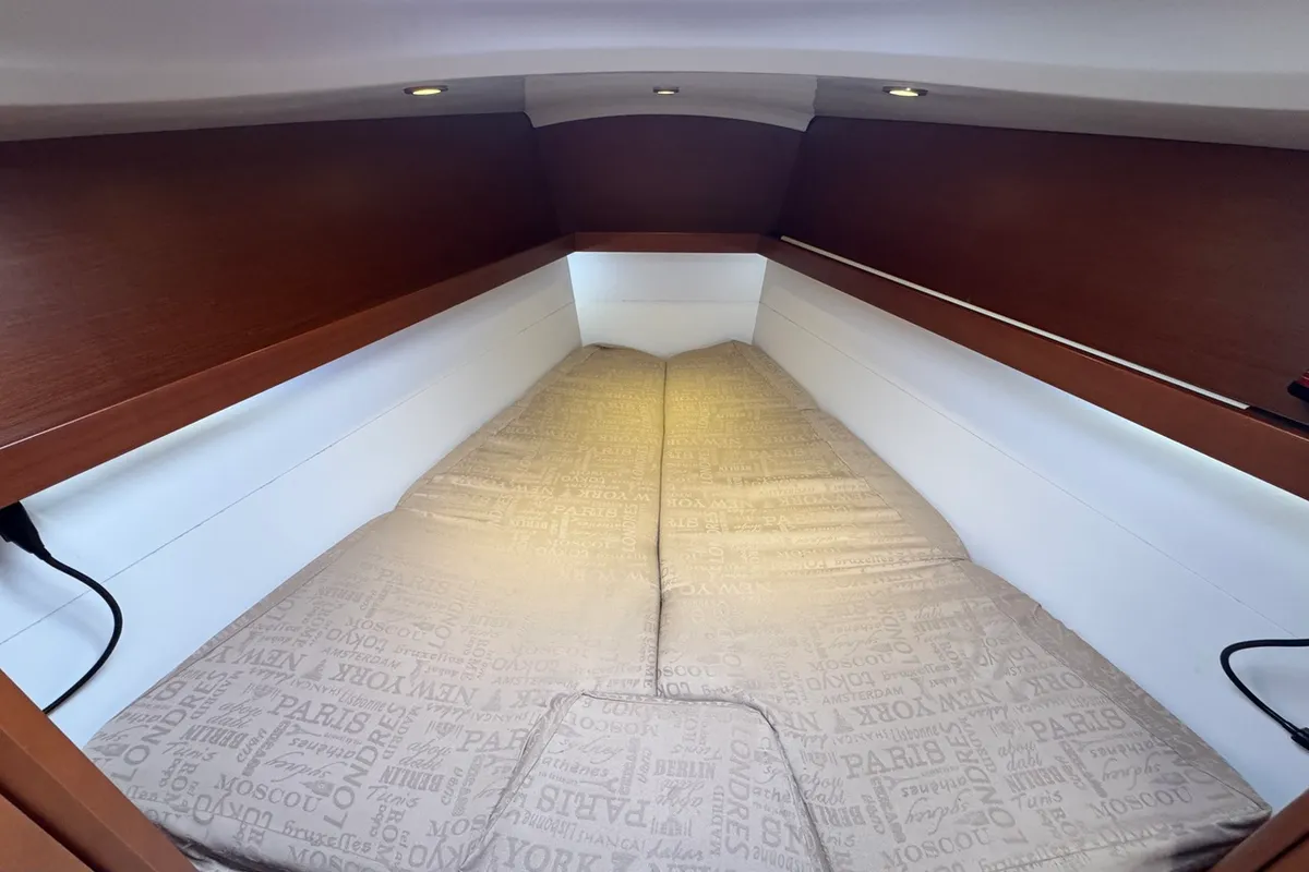 Cabin on Placebo, a Grand Soleil 39 sailboat at La Rochelle, France