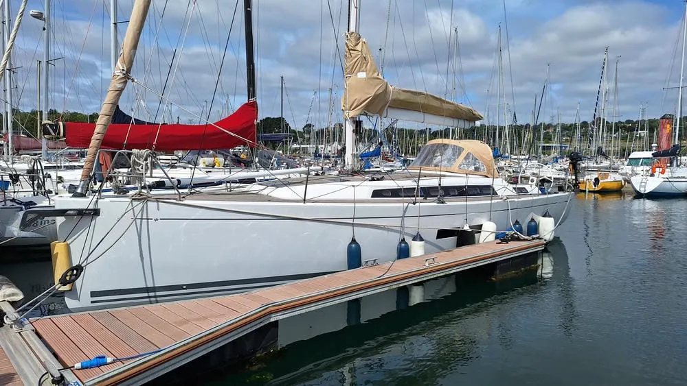 Exterior view of Placebo, a Grand Soleil 39 sailboat at La Rochelle, France