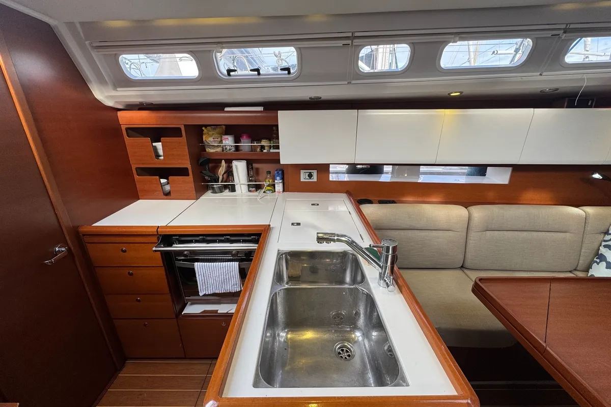 Galley of Placebo, a Grand Soleil 39 sailboat at La Rochelle, France