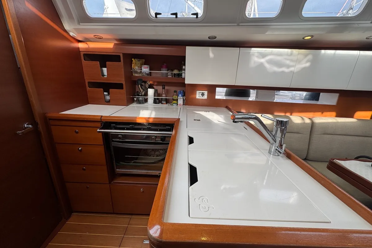 Galley of Placebo, a Grand Soleil 39 sailboat at La Rochelle, France