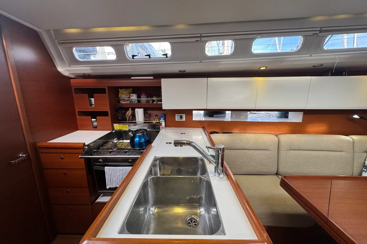 Galley of Placebo, a Grand Soleil 39 sailboat at La Rochelle, France