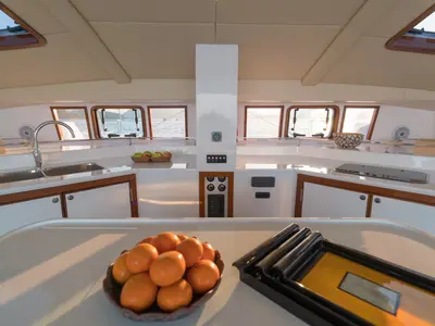 Galley of Vesna, a Island Spirit 410 catamaran at Baan Salak Phet, Thailand
