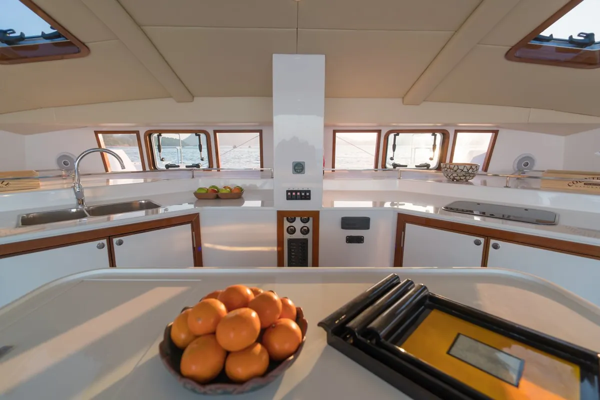 Galley of Vesna, a Island Spirit 410 catamaran at Baan Salak Phet, Thailand