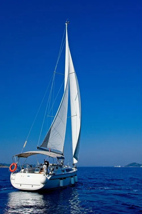 Exterior view of MH 58, a Bavaria Cruiser 41 sailboat at Murter, Croatia