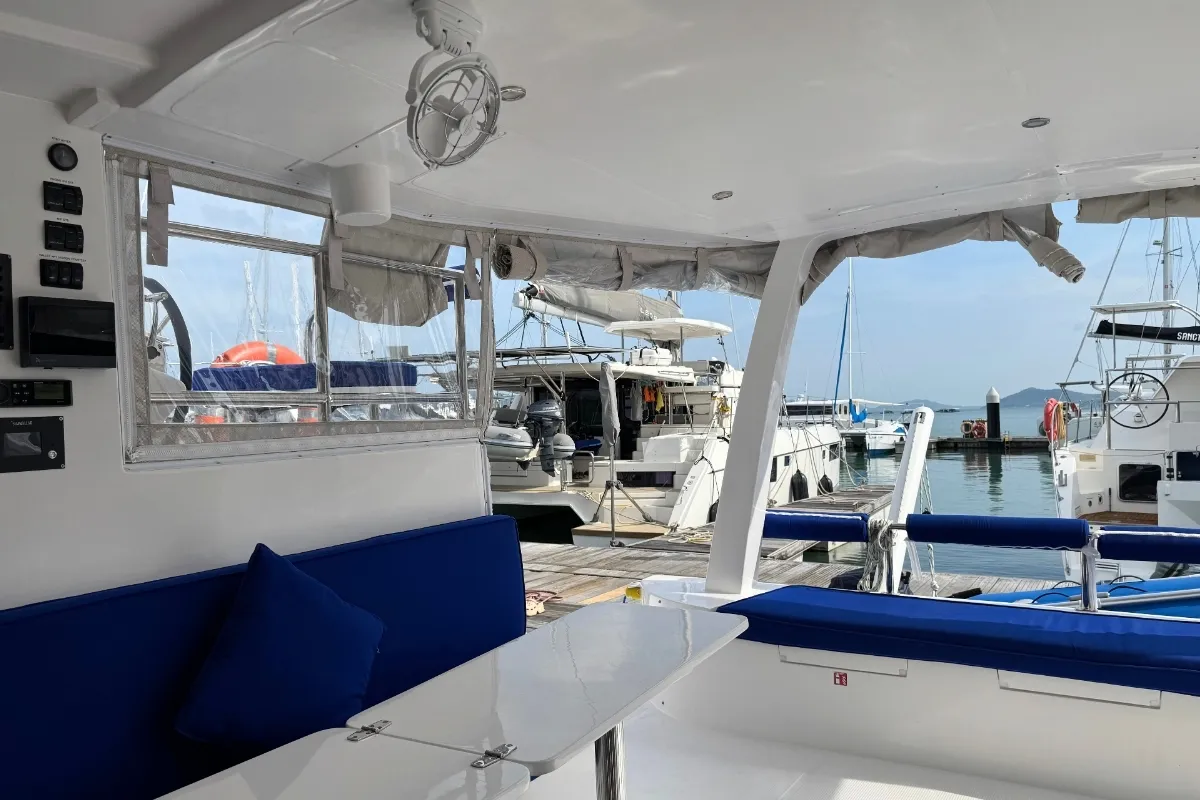 Galley of Gauthai, a Island Spirit 410 catamaran at Mai Khao, Thailand