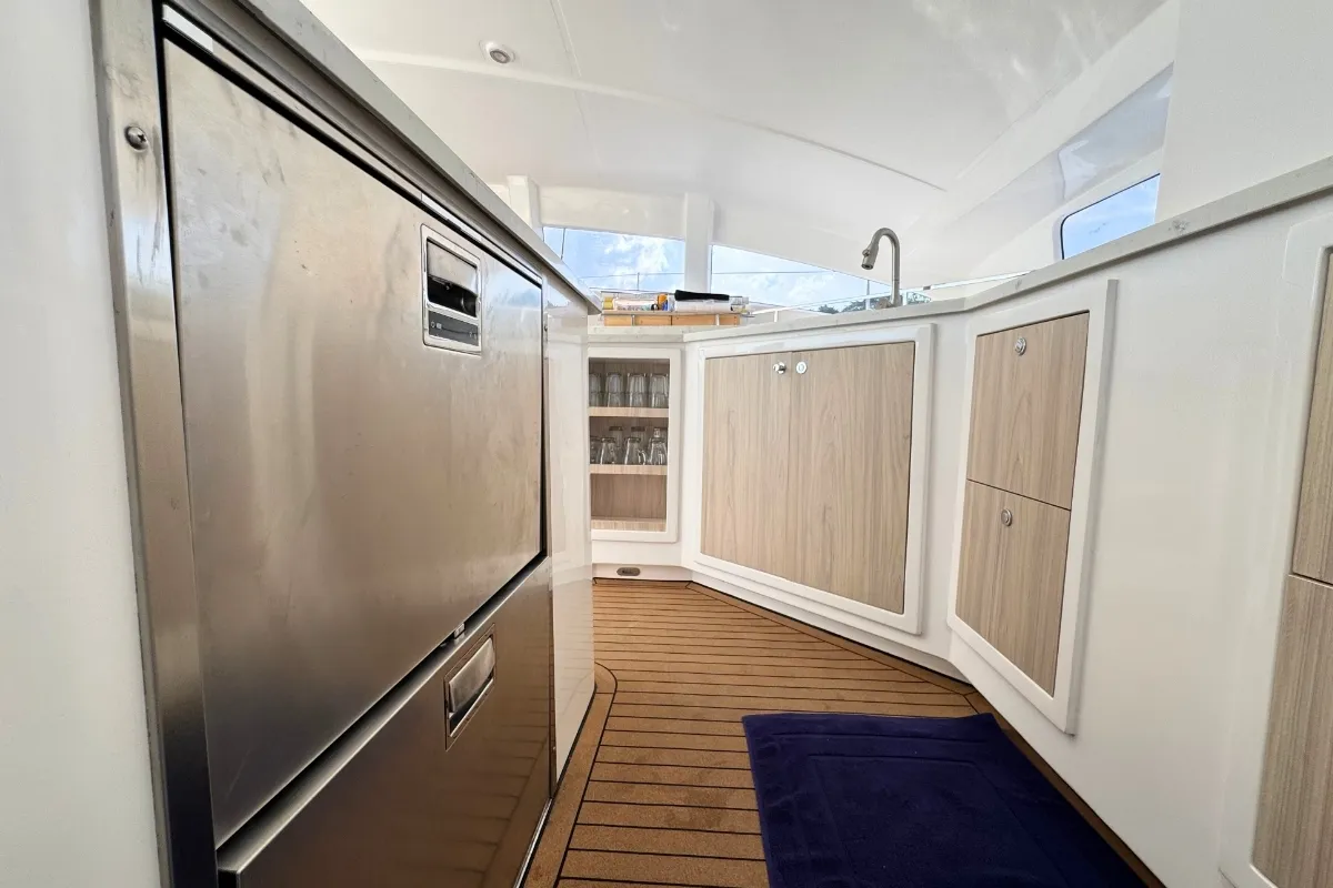 Galley of Gauthai, a Island Spirit 410 catamaran at Mai Khao, Thailand