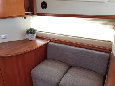 Salon of Emily Grace II, a Rodman 41 Fly motor yacht at Port d'Andratx, Spain
