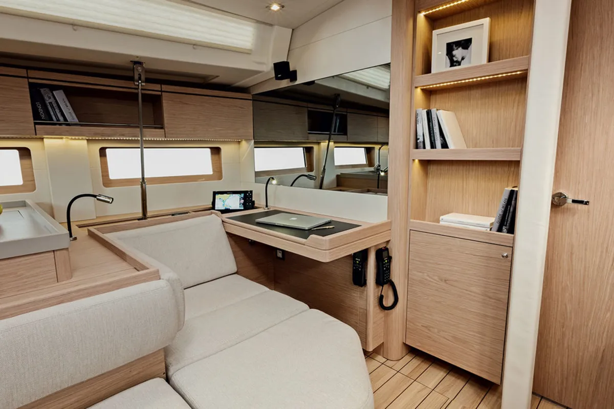 Salon of Sunsail 52.4 Classic, a Beneteau Oceanis 51.1 sailboat at Procida, Italy