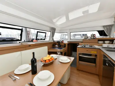 Galley of Patara, a Excess 11 - 4 + 1 + 1 cab. catamaran at Fethiye, Turkey