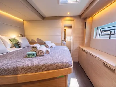 Cabin on HUMBLE ONE, a Lagoon 55 catamaran at Lefkada, Greece