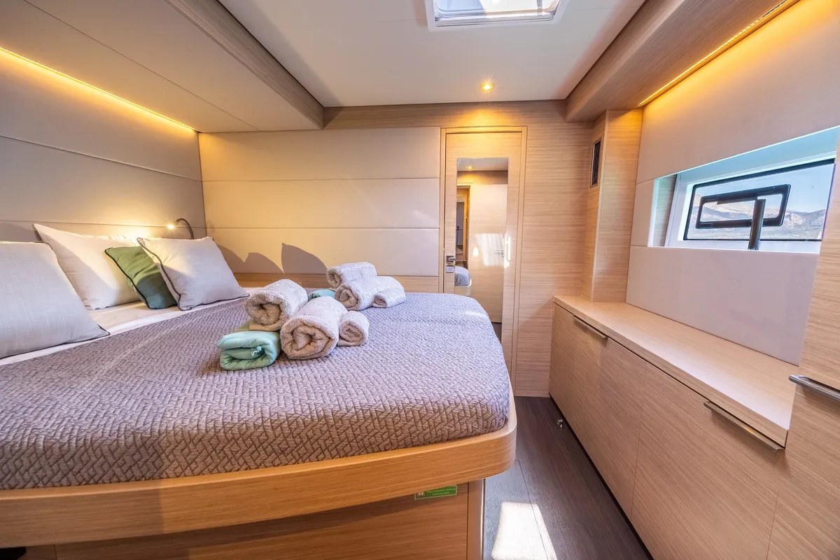 Cabin on HUMBLE ONE, a Lagoon 55 catamaran at Lefkada, Greece