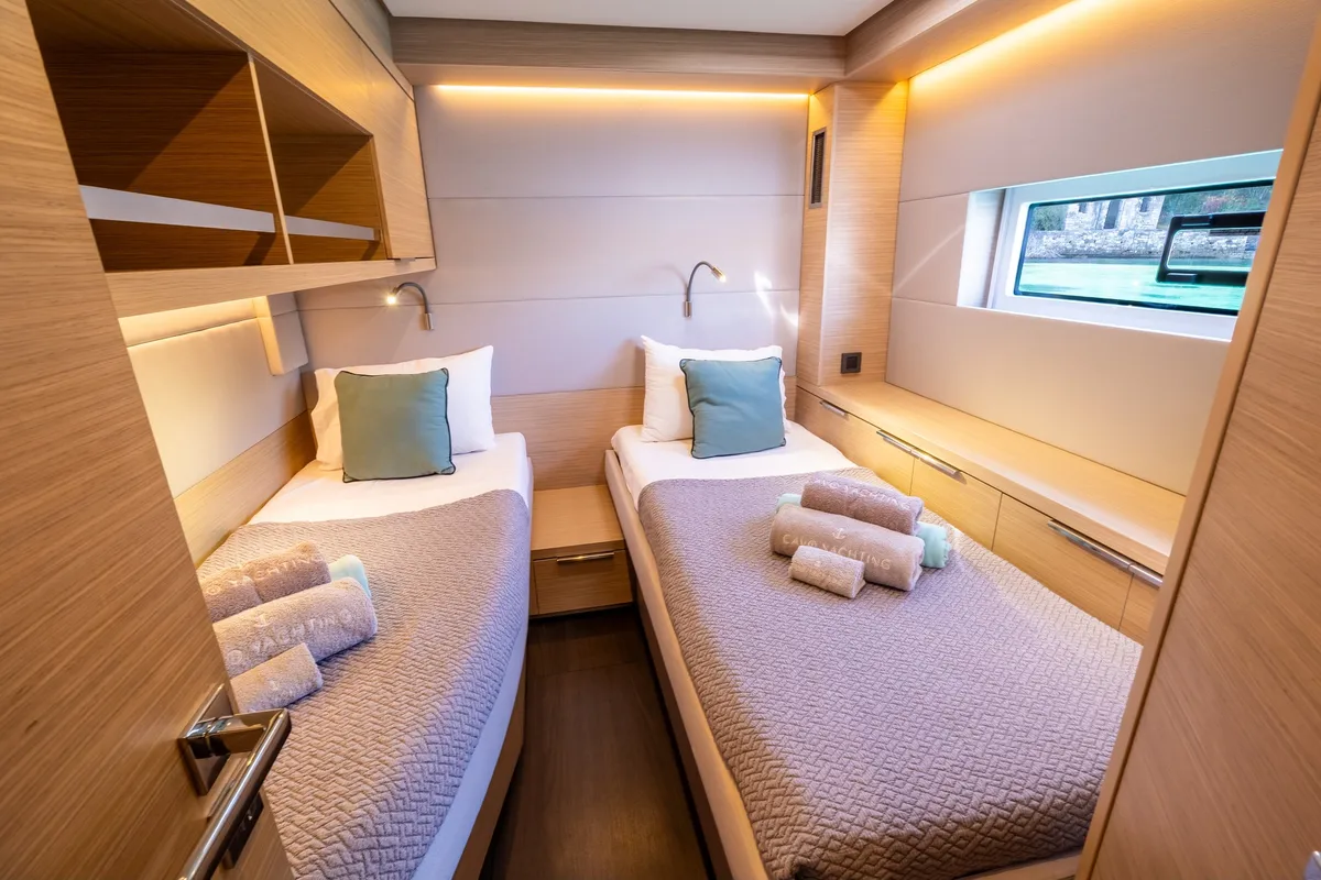 Cabin on HUMBLE ONE, a Lagoon 55 catamaran at Lefkada, Greece
