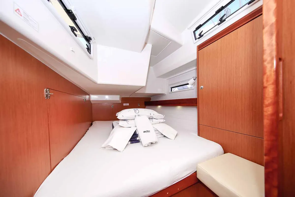 Cabin on Godspeed, a Bavaria Cruiser 50 Avantgarde sailboat at Murter, Croatia