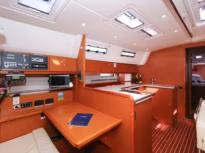 Galley of Godspeed, a Bavaria Cruiser 50 Avantgarde sailboat at Murter, Croatia