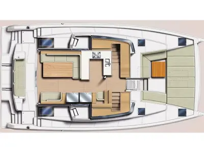 Floor plan of GIORGOS, a Bali 5.2 catamaran at Nea Peramos, Greece