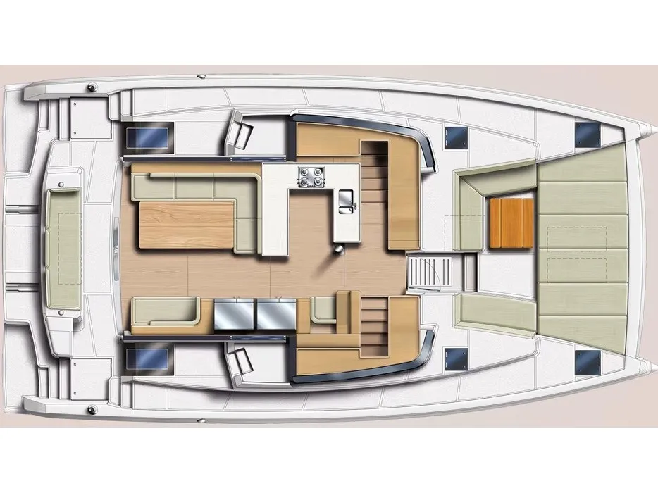 Floor plan of GIORGOS, a Bali 5.2 catamaran at Nea Peramos, Greece
