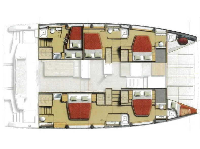 Floor plan of GIORGOS, a Bali 5.2 catamaran at Nea Peramos, Greece