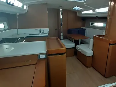 Galley of Silvana D, a Jeanneau Sun Odyssey 440 sailboat at Olbia, Italy