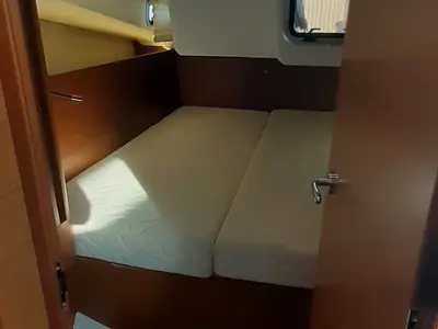 Cabin on Silvana D, a Jeanneau Sun Odyssey 440 sailboat at Olbia, Italy
