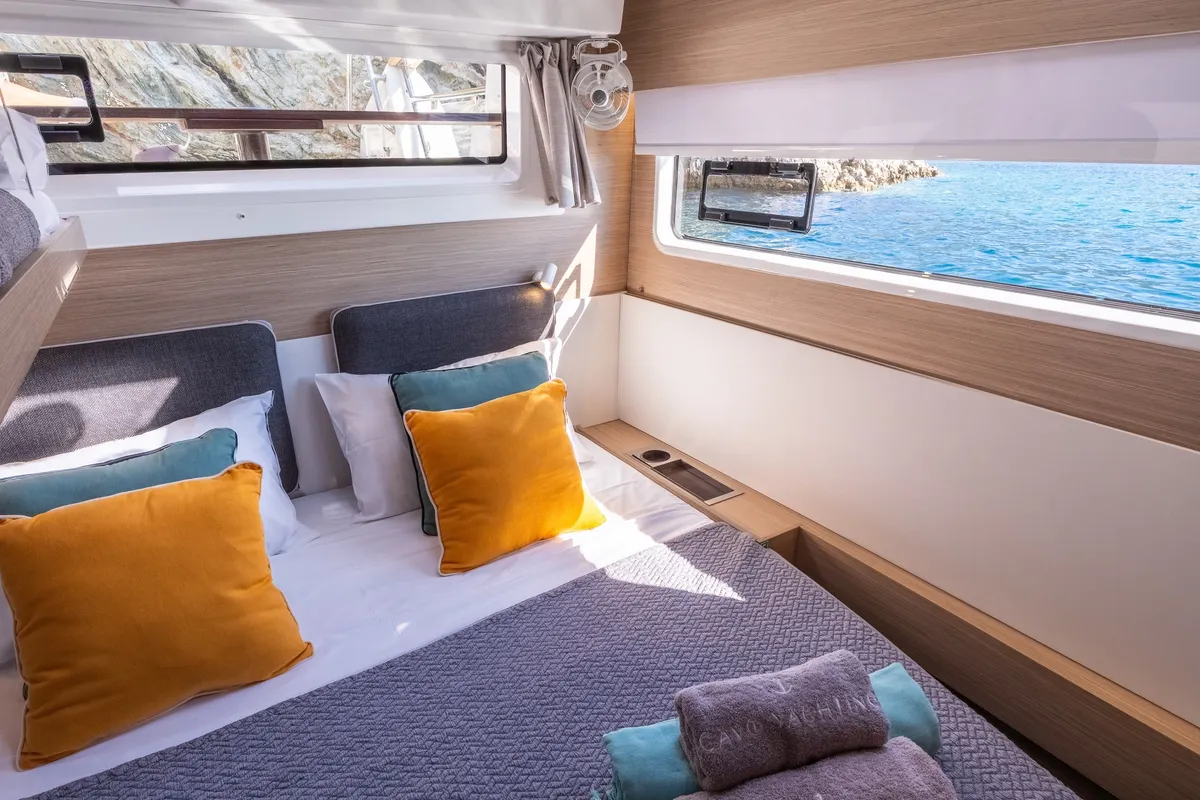 Cabin on Solana, a Lagoon 43 catamaran at Municipal Unit of Lefkada, Greece
