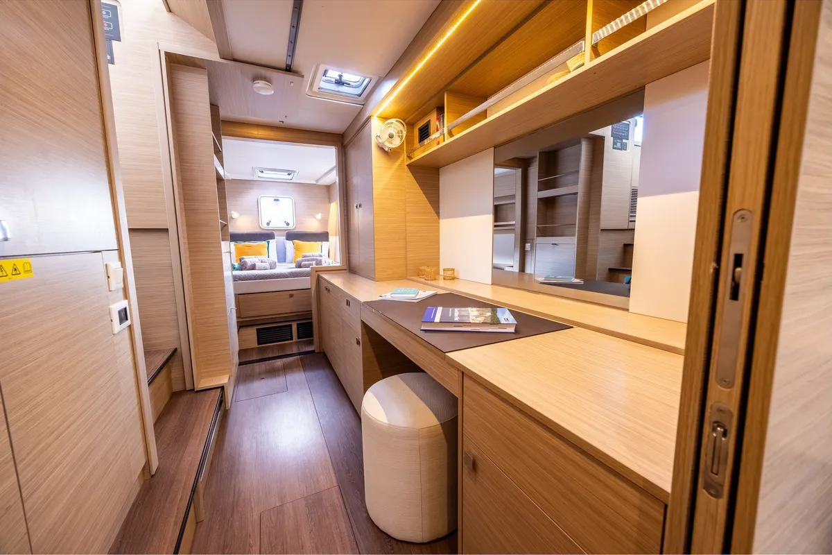 Cabin on Solana, a Lagoon 43 catamaran at Municipal Unit of Lefkada, Greece