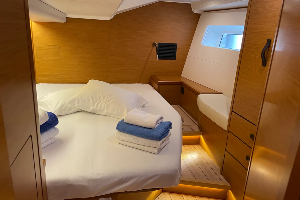 Cabin on Jeanneau 54, a sailboat at Volos, Greece