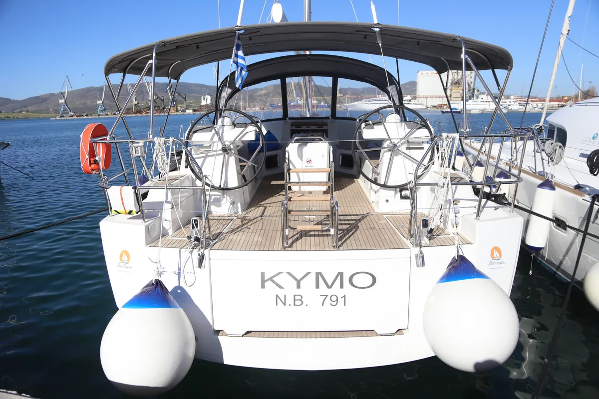 Exterior view of Jeanneau 54, a sailboat at Volos, Greece