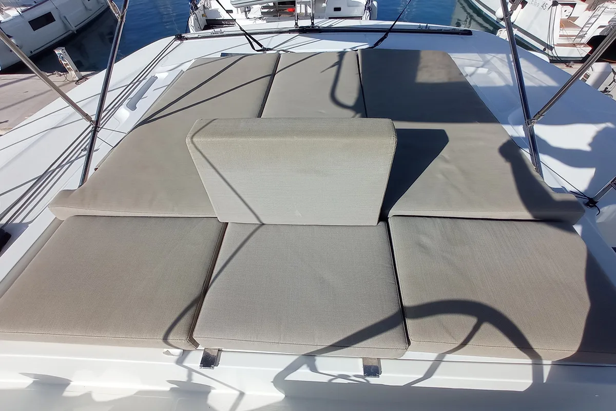 Deck of Kasper, a Lagoon 50 catamaran at Seget Donji, Croatia
