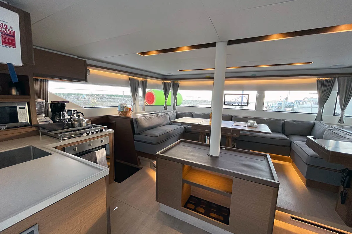 Salon of Kasper, a Lagoon 50 catamaran at Seget Donji, Croatia