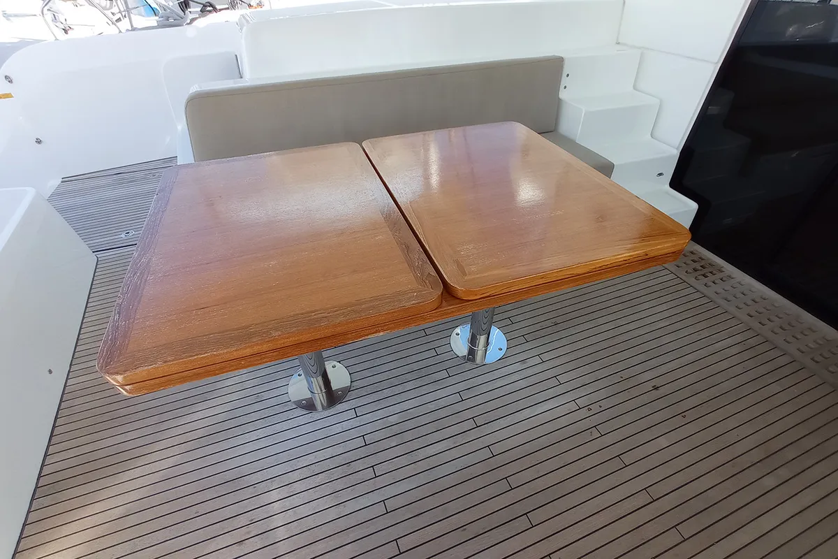 Deck of Kasper, a Lagoon 50 catamaran at Seget Donji, Croatia