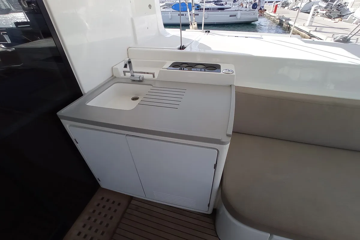 Deck of Kasper, a Lagoon 50 catamaran at Seget Donji, Croatia