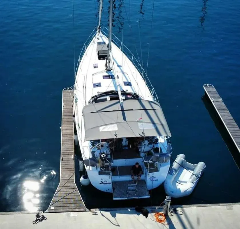 Exterior view of Blue Dream, a Jeanneau 54 sailboat at Pirovac, Croatia