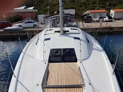 Deck of Blue Dream, a Jeanneau 54 sailboat at Pirovac, Croatia