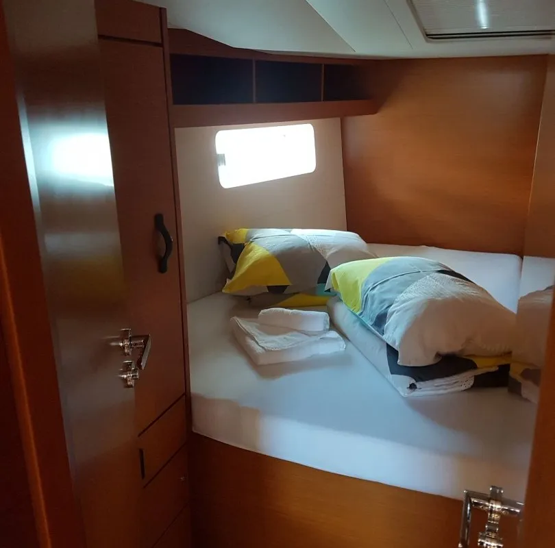 Cabin on Blue Dream, a Jeanneau 54 sailboat at Pirovac, Croatia
