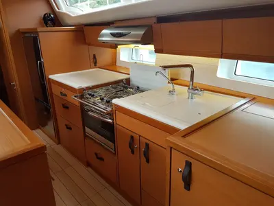 Galley of Blue Dream, a Jeanneau 54 sailboat at Pirovac, Croatia