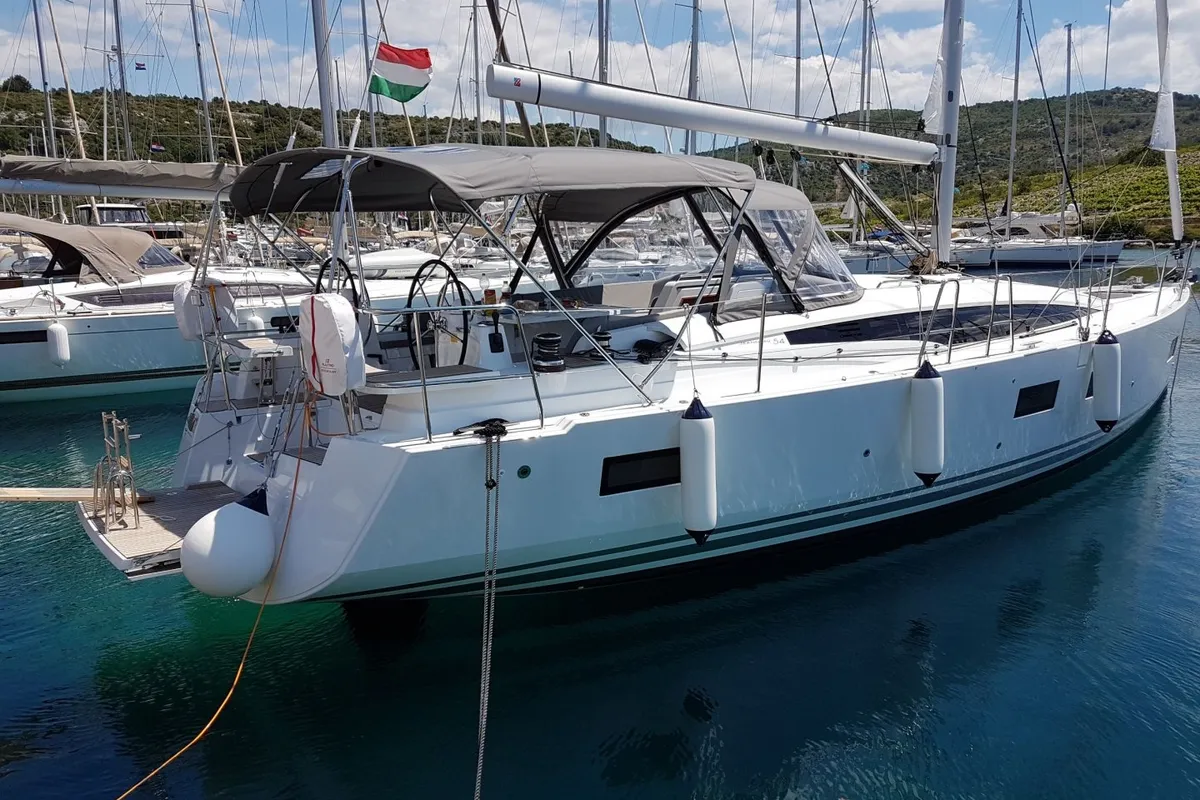 Exterior view of Blue Dream, a Jeanneau 54 sailboat at Pirovac, Croatia