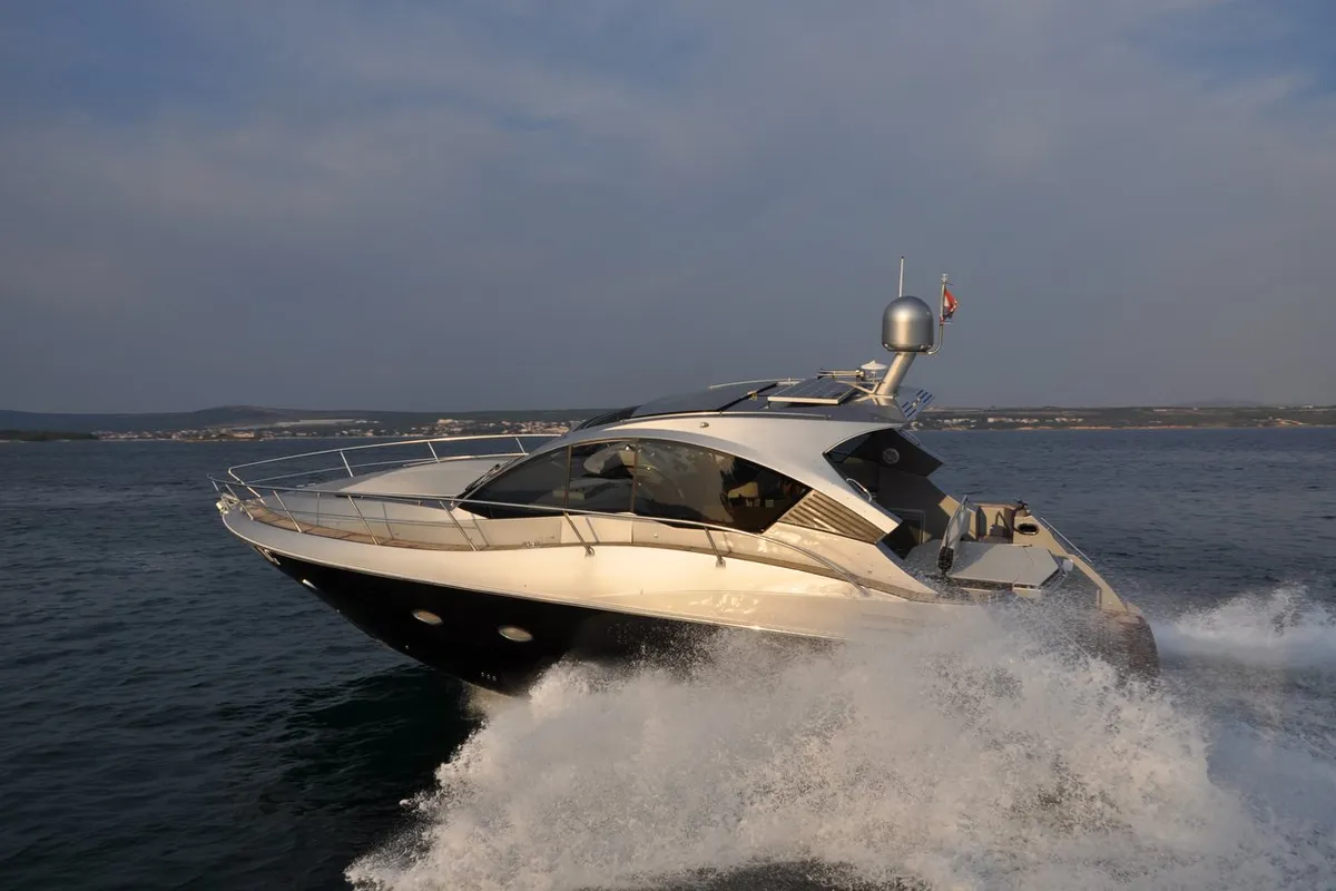 Exterior view of Eva 2, a Grginić jahte Mirakul 40 motor yacht at Grad Biograd na Moru, Croatia