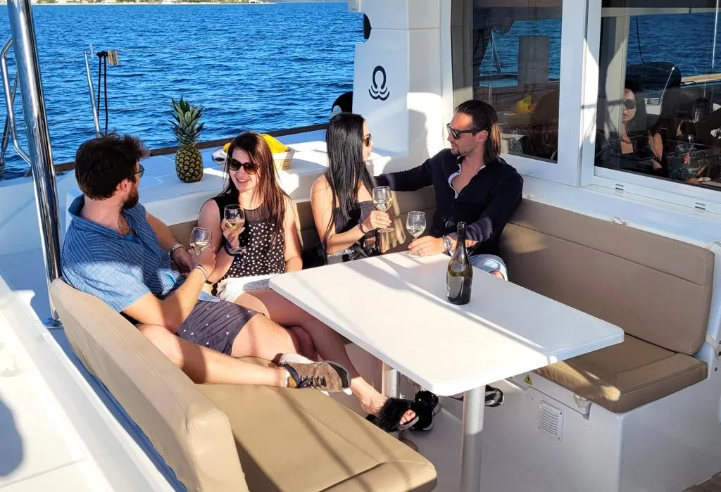 Deck of Pulpo, a Lagoon 39 catamaran at Dubrovnik, Croatia