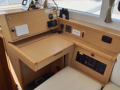 Cockpit of Pulpo, a Lagoon 39 catamaran at Dubrovnik, Croatia