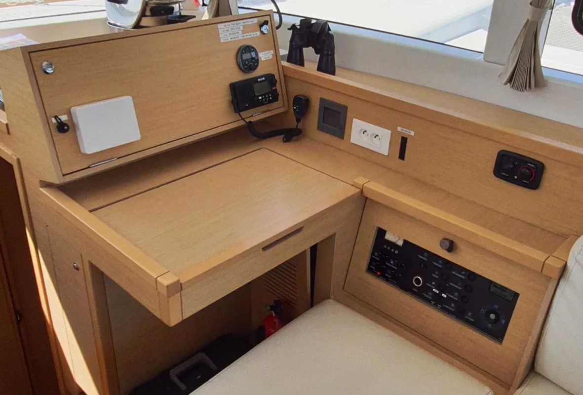 Cockpit of Pulpo, a Lagoon 39 catamaran at Dubrovnik, Croatia