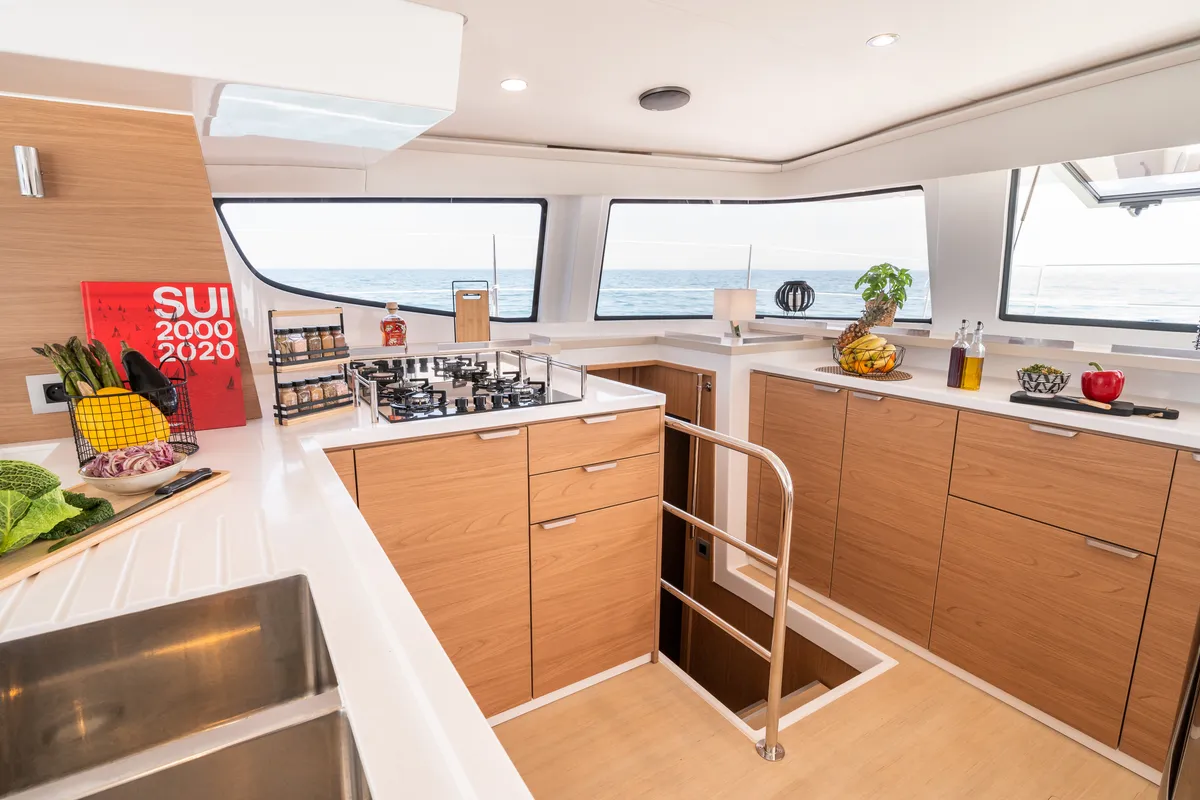Galley of Santa Ana, a Bali 4.6 catamaran at Saint-Mandrier-sur-Mer, France