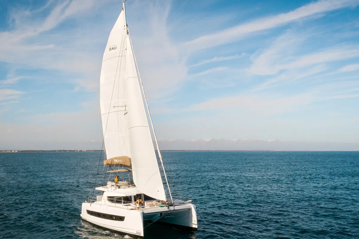 Exterior view of Santa Ana, a Bali 4.6 catamaran at Saint-Mandrier-sur-Mer, France